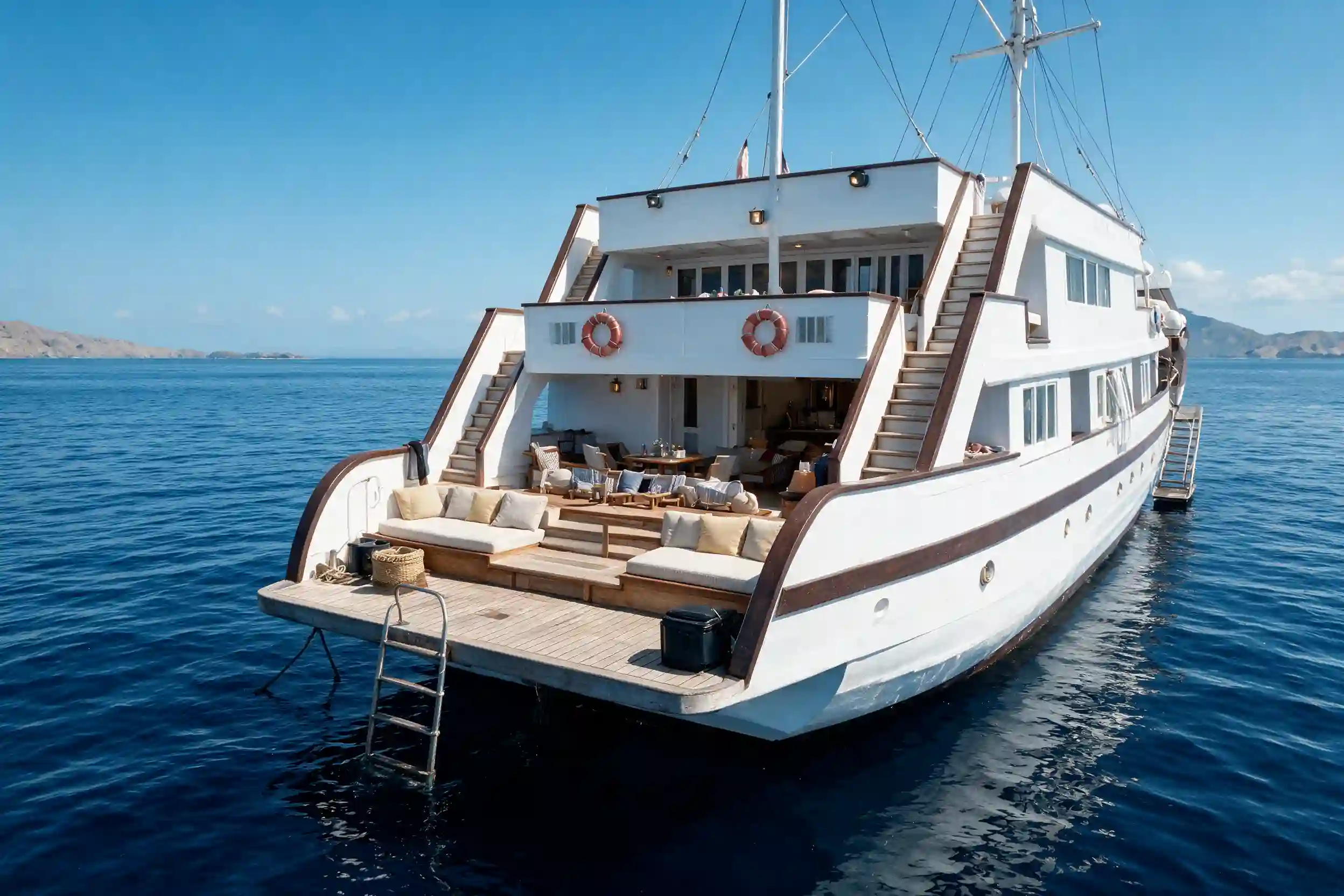 Lasha foredeck lounge and swim platform