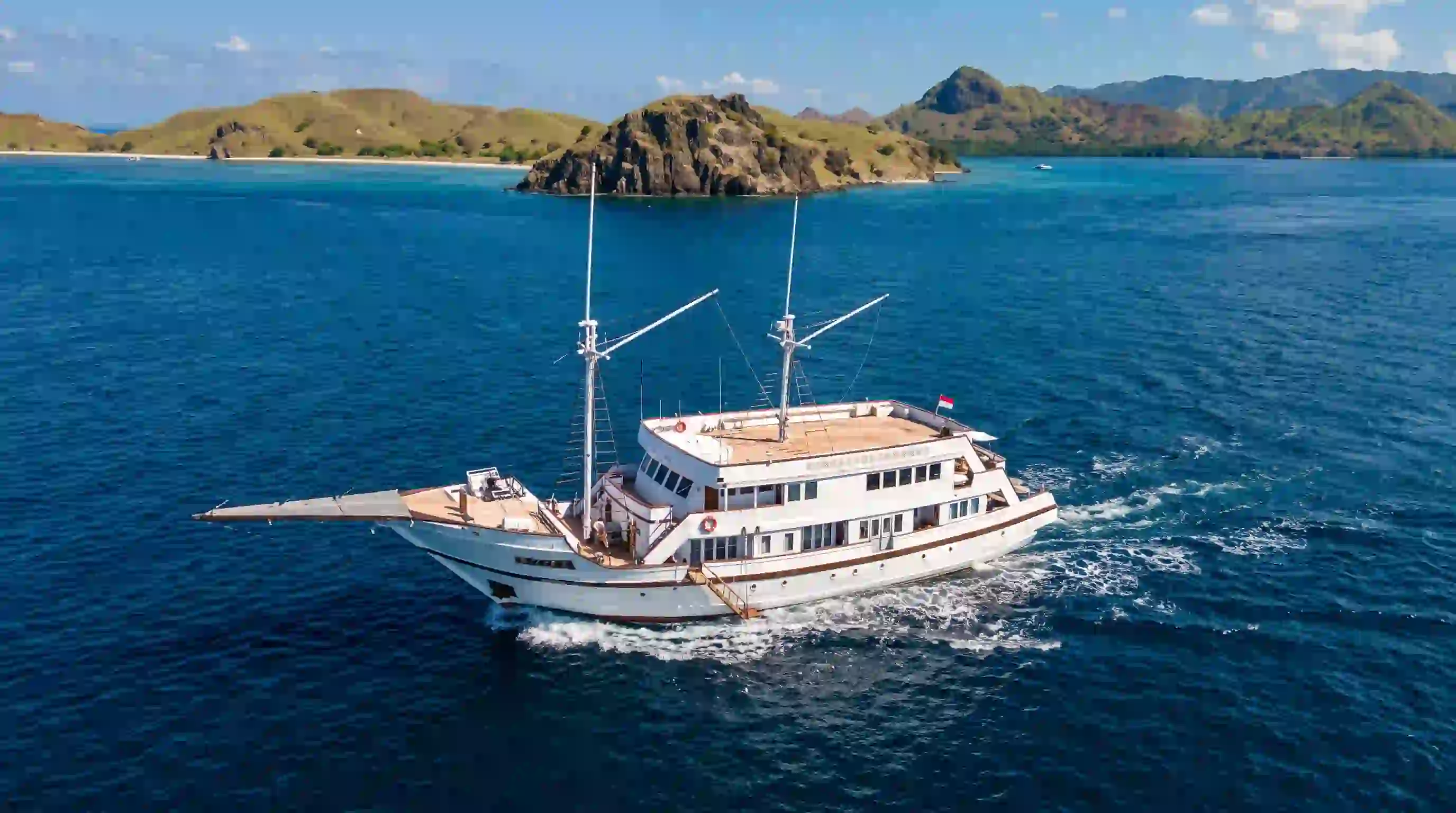 Lasha at anchor among the Komodo islands