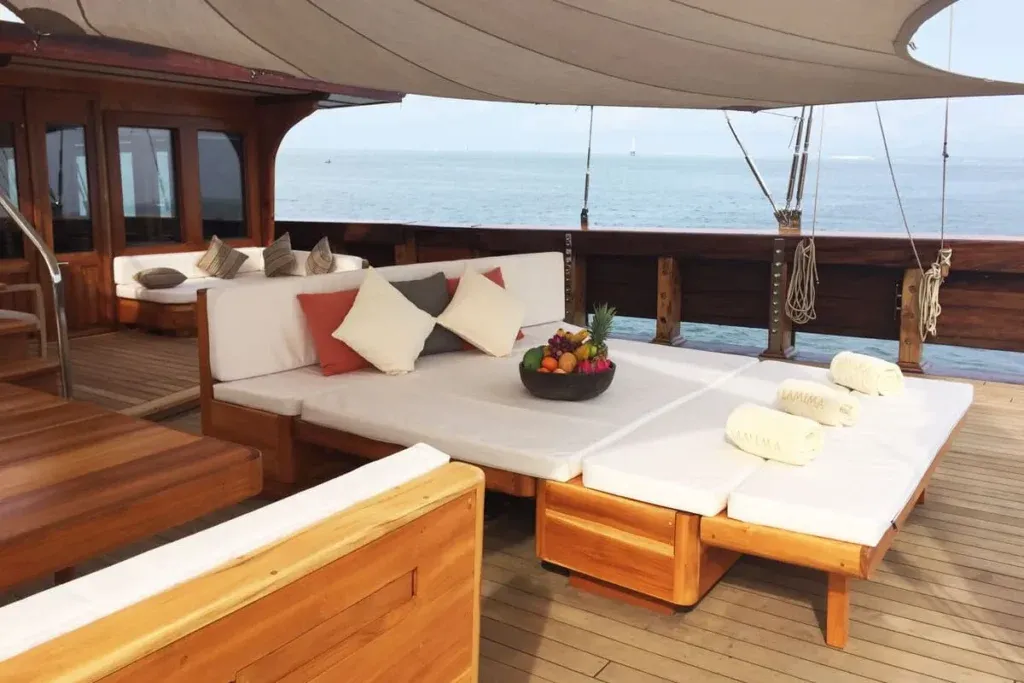 Lamima yacht — lamima outdoor chill area, Komodo National Park