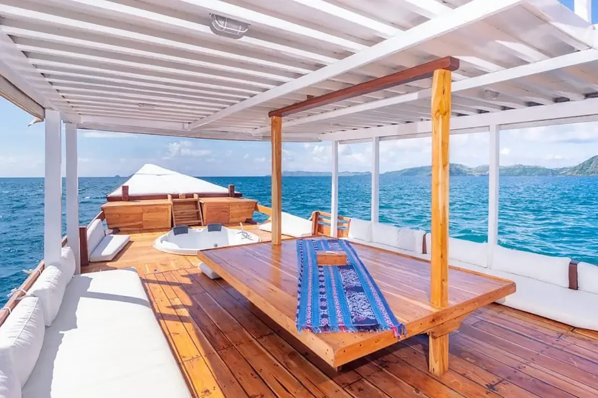 Malca dining and deck space &mdash; Komodo National Park