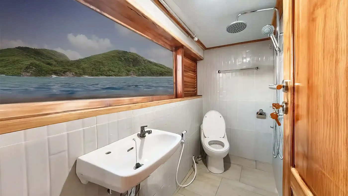 Ayvara Cruise Master Cabin Bathroom — Komodo National Park