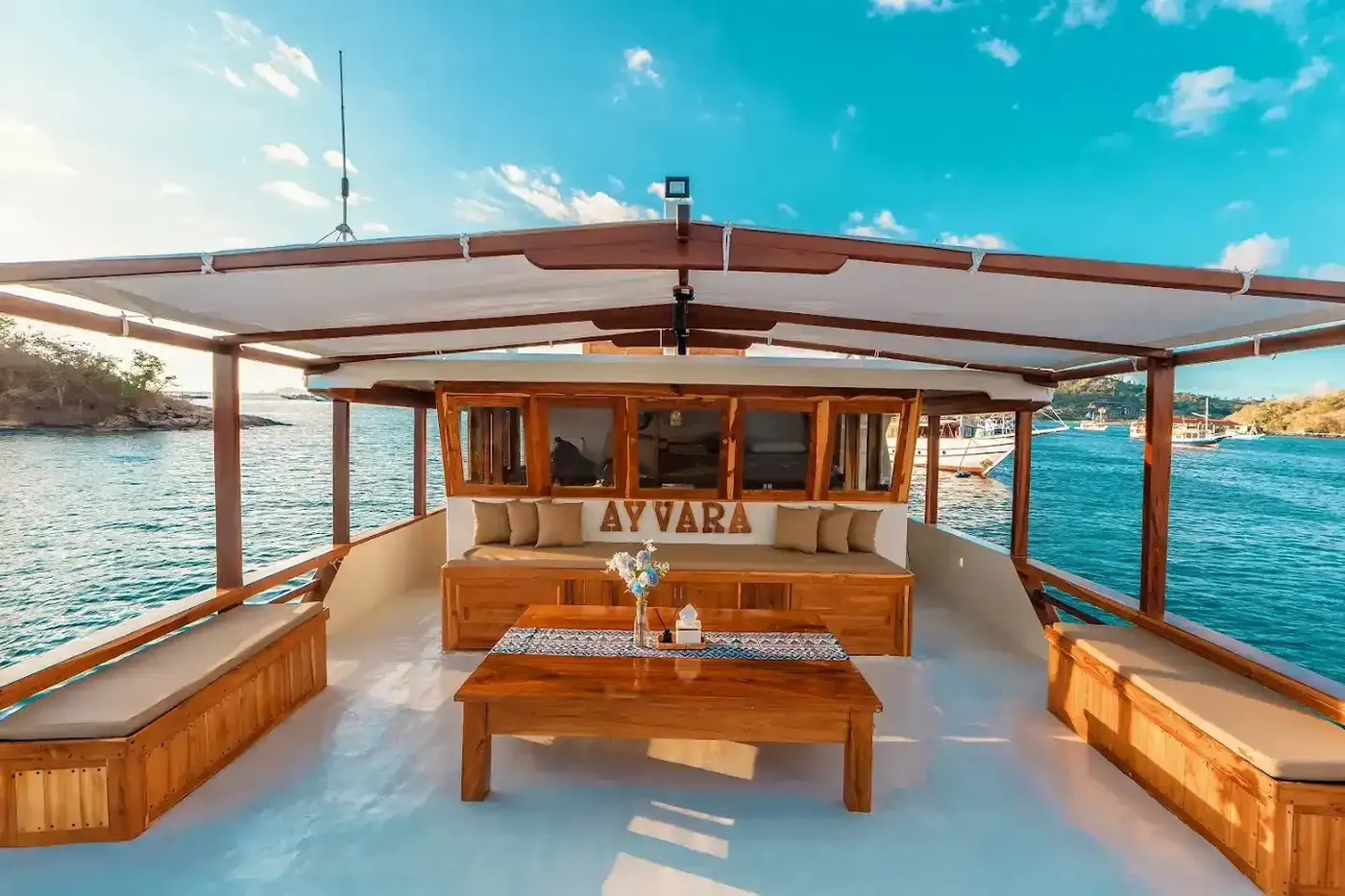 Ayvara Cruise Shaded Sundeck — Komodo National Park