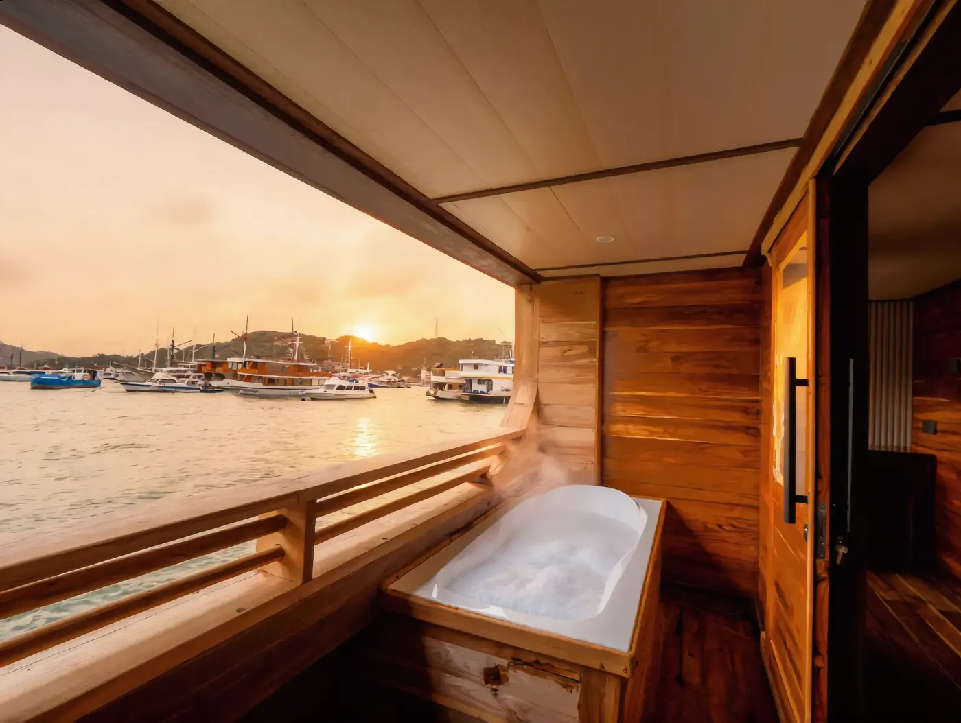 Master Cabin Naturalia Cruise Bathtub — Komodo National Park