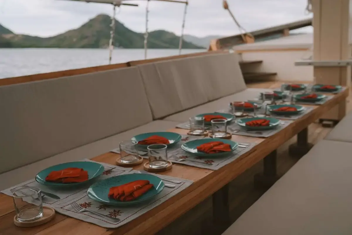 Open Trip Outdoor Dining Area Chill Space — Komodo National Park, by our operator Komodo Luxury