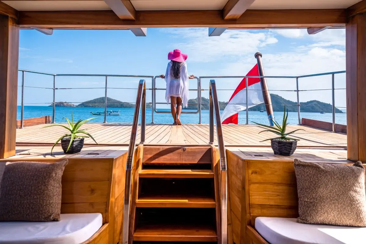 View While Sailing With Lamima Phinisi Komodo Tour Raja Ampat — Komodo National Park, by our operator Komodo Luxury